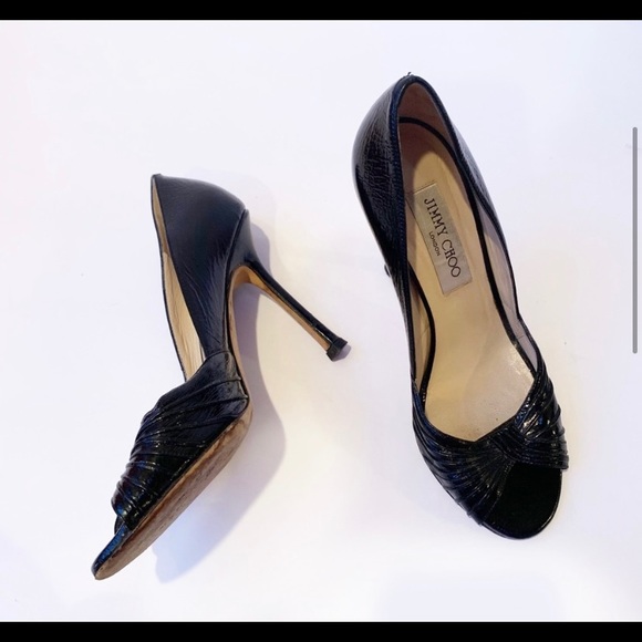 Jimmy Choo peep toe D’Orsay leather heels - Picture 5 of 8